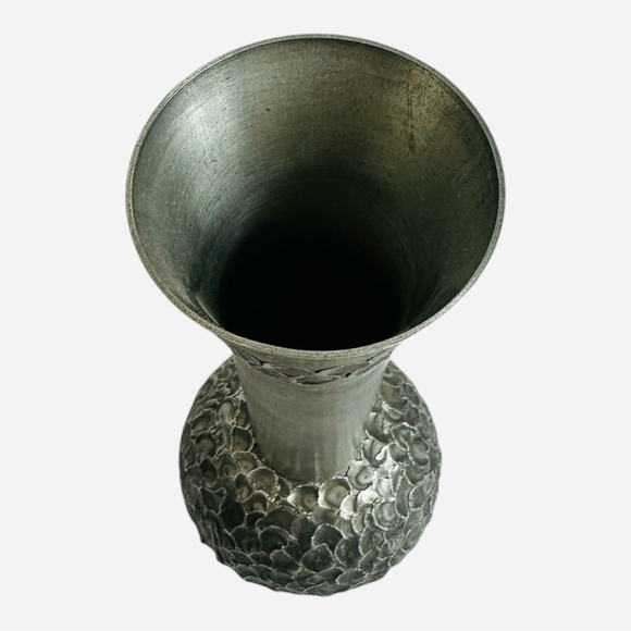 VNTG Vase Selandia Norway Pewter Vase Brutalist Design Scandinavian Home Decor - Picture 4 of 6